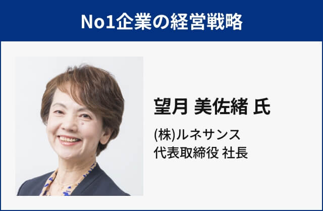 No1企業の経営戦略 望月 美佐緒 氏(株)ルネサンス 代表取締役 社長